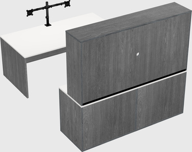 Bureau parallèle avec crédence