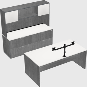 Bureau parallèle avec crédence