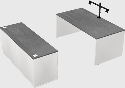 Parallel desk with credenza