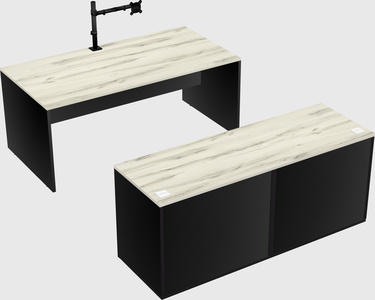 Parallel desk with credenza