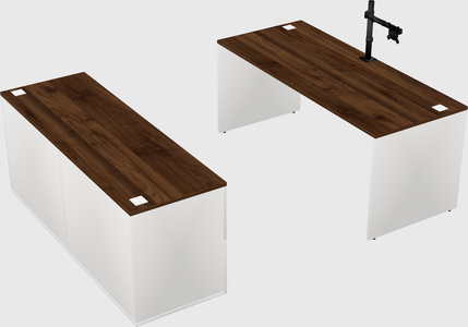 Parallel desk with credenza
