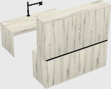Parallel desk with credenza