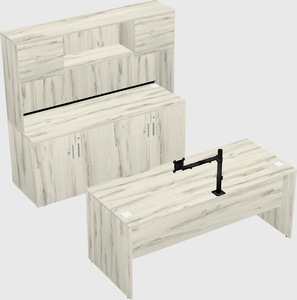 Parallel desk with credenza