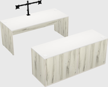Parallel desk with credenza
