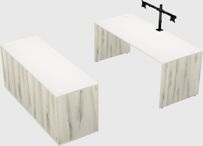 Parallel desk with credenza