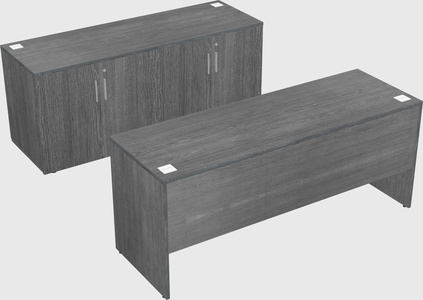 Bureau parallèle avec crédence