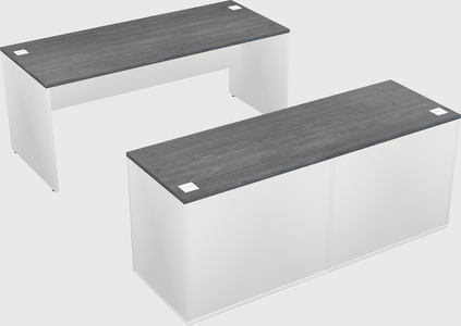 Parallel desk with credenza