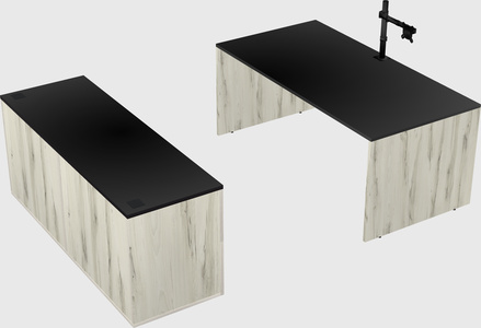 Parallel desk with credenza
