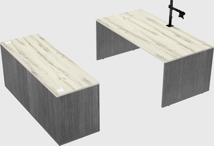 Parallel desk with credenza