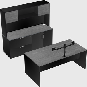 Parallel desk with credenza