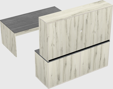 Parallel desk with credenza
