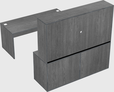 Parallel desk with credenza