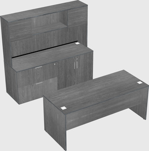 Parallel desk with credenza
