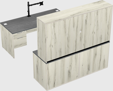 Bureau parallèle avec crédence