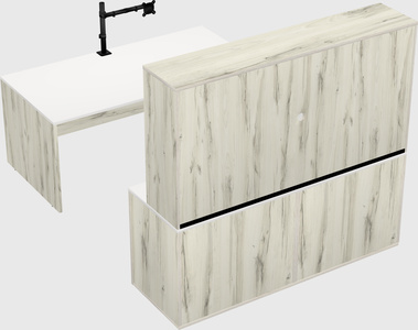 Parallel desk with credenza