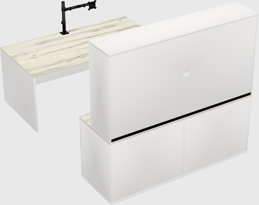 Parallel desk with credenza