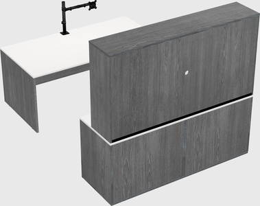 Parallel desk with credenza