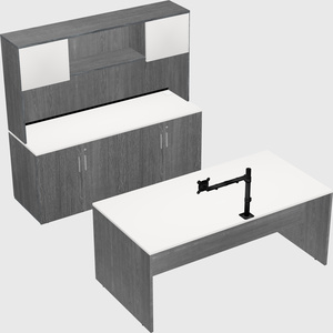 Parallel desk with credenza