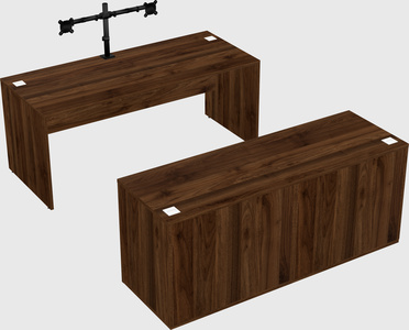 Parallel desk with credenza