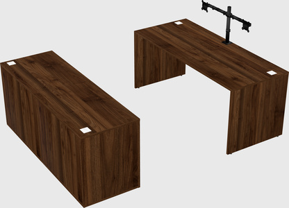 Parallel desk with credenza