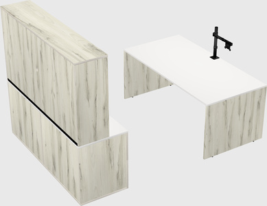 Parallel desk with credenza