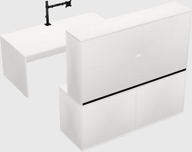Bureau parallèle avec crédence