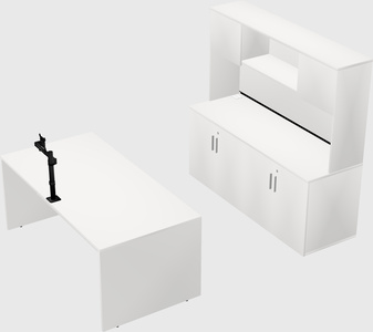 Bureau parallèle avec crédence