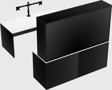 Bureau parallèle avec crédence