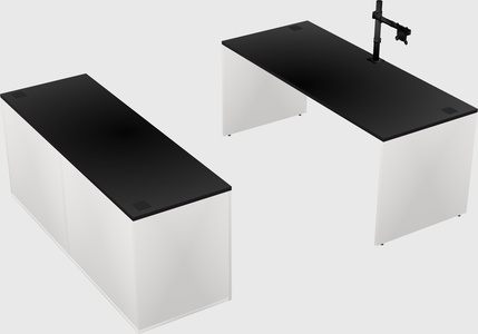 Bureau parallèle avec crédence