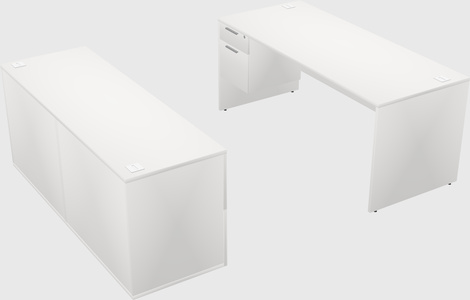 Parallel desk with credenza