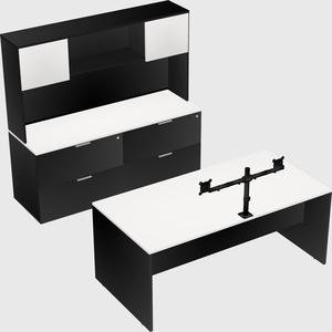 Parallel desk with credenza