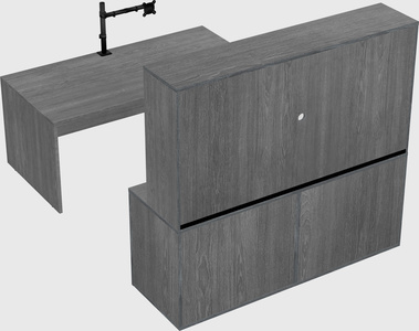 Parallel desk with credenza