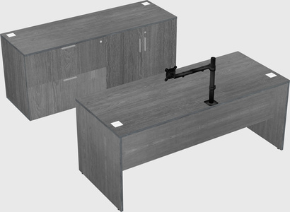 Bureau parallèle avec crédence