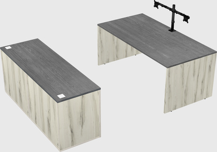 Parallel desk with credenza
