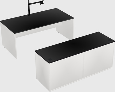 Parallel desk with credenza