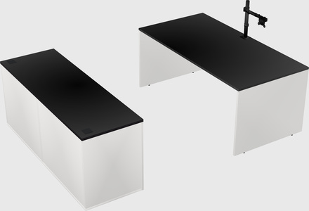 Parallel desk with credenza