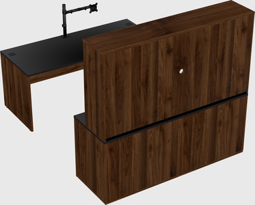 Parallel desk with credenza