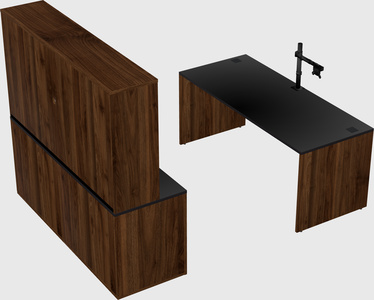 Parallel desk with credenza