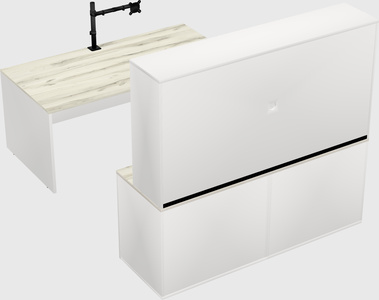 Parallel desk with credenza