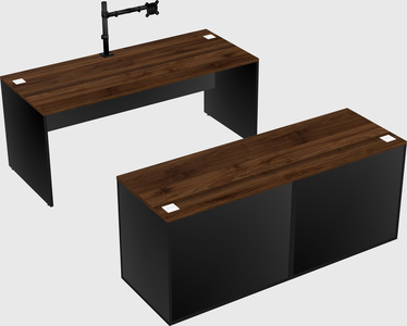 Parallel desk with credenza
