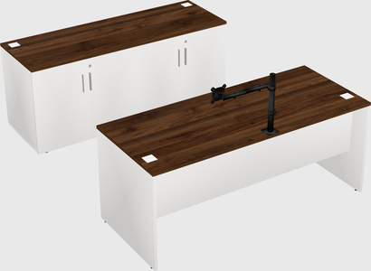 Parallel desk with credenza