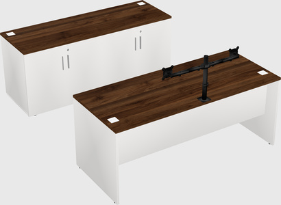 Parallel desk with credenza