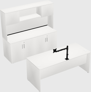 Parallel desk with credenza