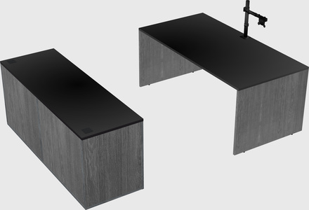 Parallel desk with credenza