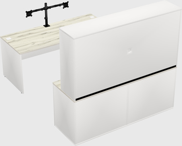 Bureau parallèle avec crédence