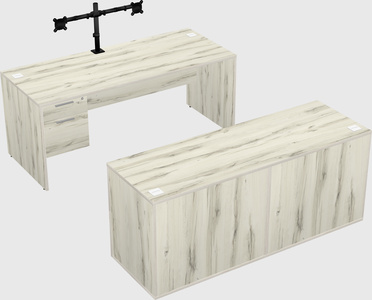 Parallel desk with credenza