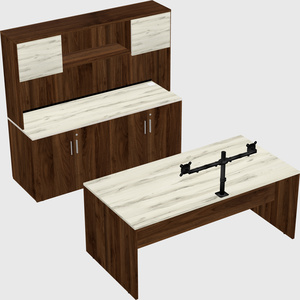 Parallel desk with credenza