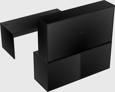 Parallel desk with credenza