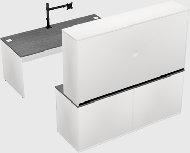 Parallel desk with credenza