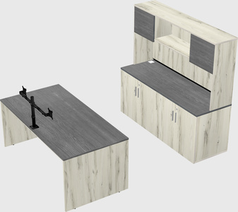 Parallel desk with credenza